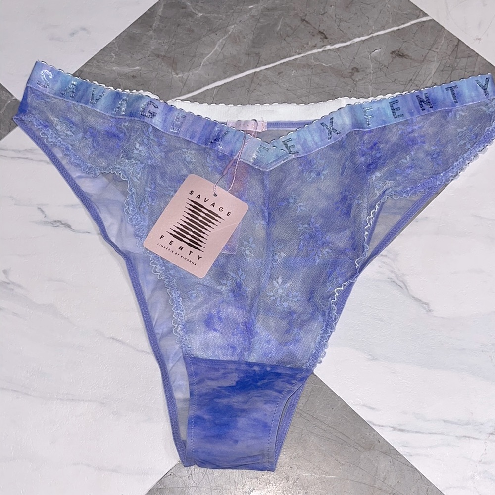 NEW Savage X Fenty curvy printer lace Brazilian purple rain tie dye panty sz 2X